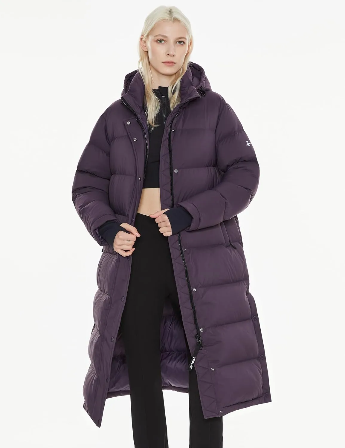 Orolay Women's Maxi Puffer Jacket Winter Warm Down Coat Casual Loose Jacket with Detachable Hood