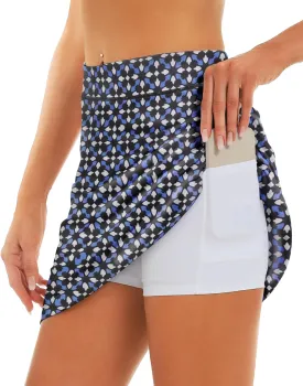 Stelle Women's Athletic Skorts 17" Golf Skirts Inner Shorts Tennis Skort with 2 Pockets Running Sports Pickleball Skirt
