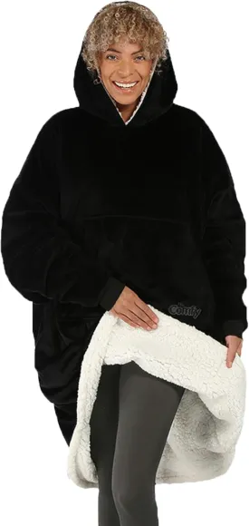THE COMFY Original | Sherpa Lined Microfiber Fleece Wearable Blanket, Oversized Design with Hood and Pocket from Shark Tank