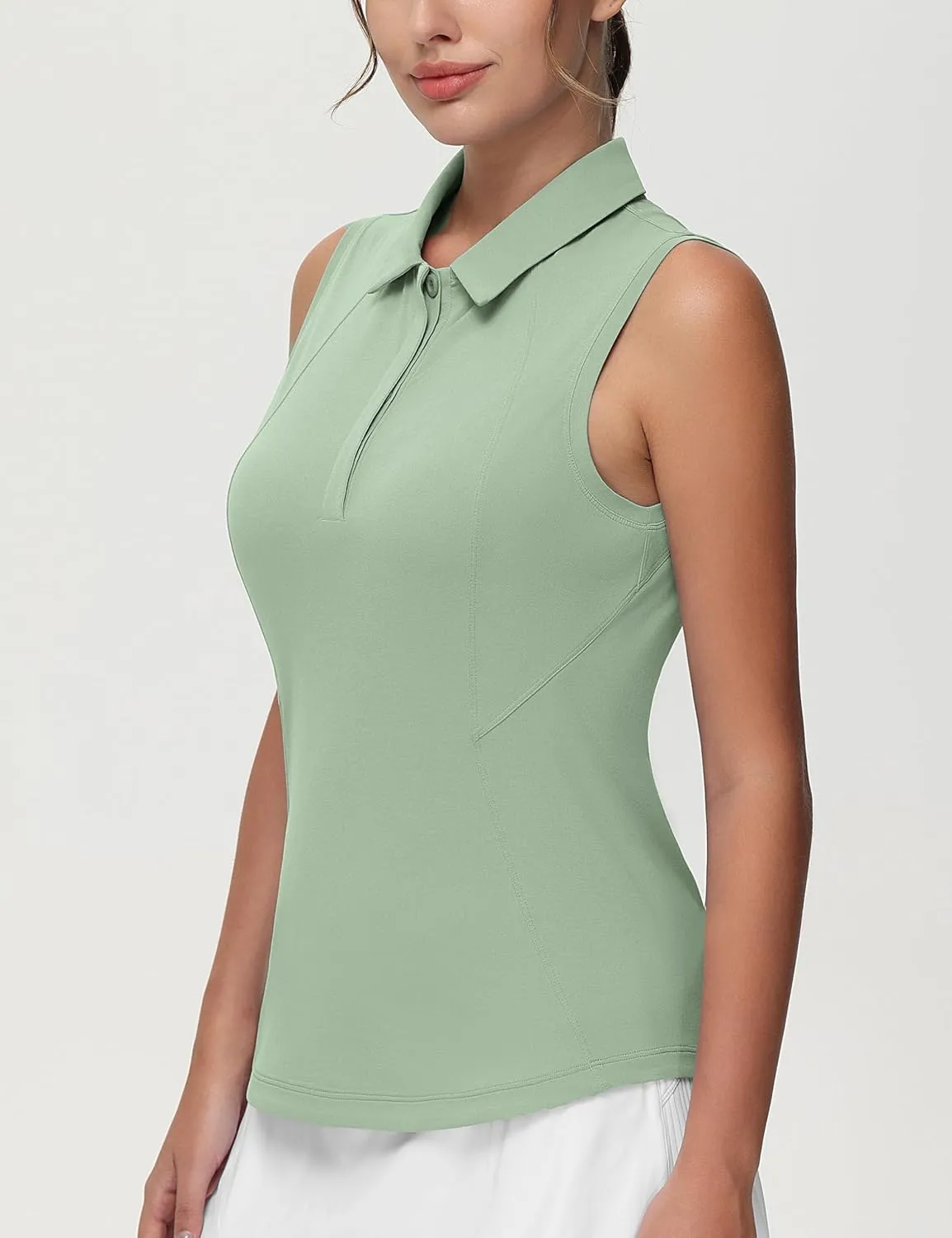 THE GYM PEOPLE Women's Sleeveless Tennis Polo Shirts Collared Slim Fit Breathable Workout Golf Tank Tops