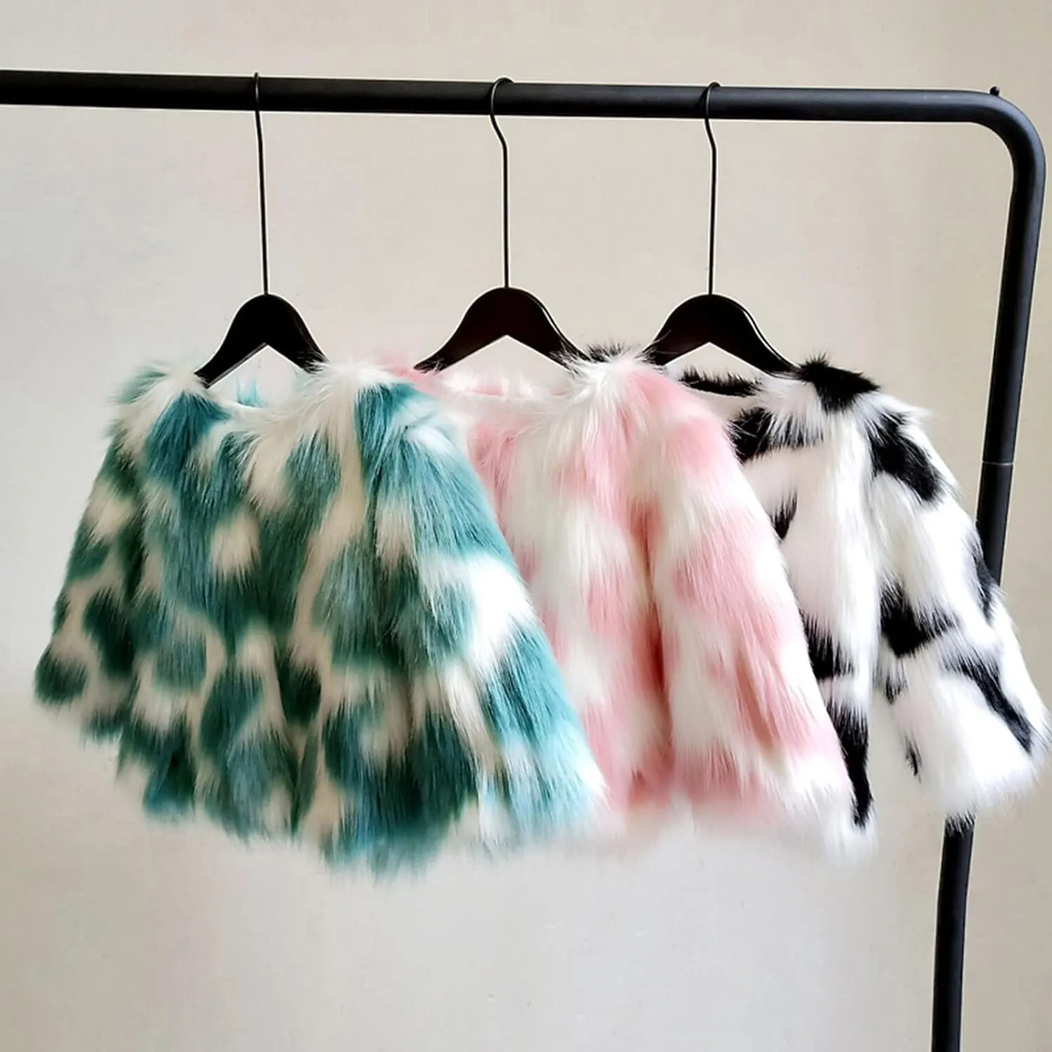 Toddler Baby Girls Shaggy Faux Fur Coat Jacket Fuzzy Cute Warm Winter Kids Clothes Fluffy Thick Outerwear Overcoat