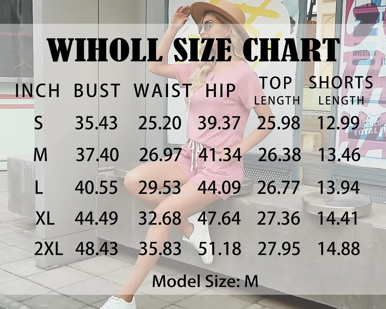 WIHOLL Two Piece Outfits for Women Lounge Sets Button Down Top and Shorts Set Sweatsuits with Pockets