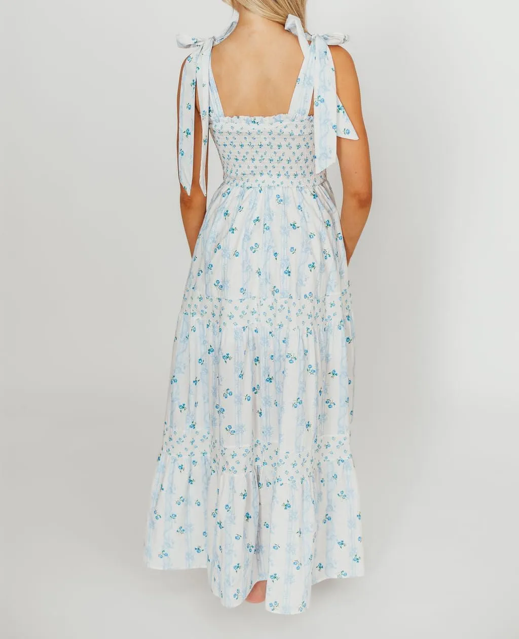 Women Spaghetti Strap Patchwork Maxi Dress Floral Smocked Lace Trim Long Dress Summer Boho Flowy Ruffle Sundress