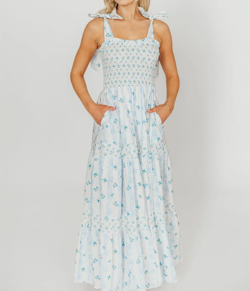 Women Spaghetti Strap Patchwork Maxi Dress Floral Smocked Lace Trim Long Dress Summer Boho Flowy Ruffle Sundress