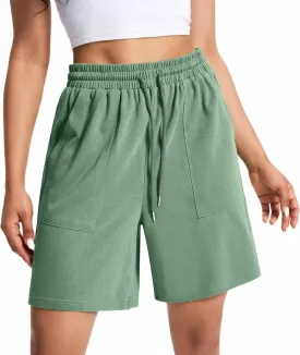 Womens Cotton Sweat Shorts Casual Summer Short Loose Drawstring Lounge Running Athletic Shorts with Pockets
