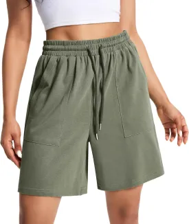 Womens Cotton Sweat Shorts Casual Summer Short Loose Drawstring Lounge Running Athletic Shorts with Pockets