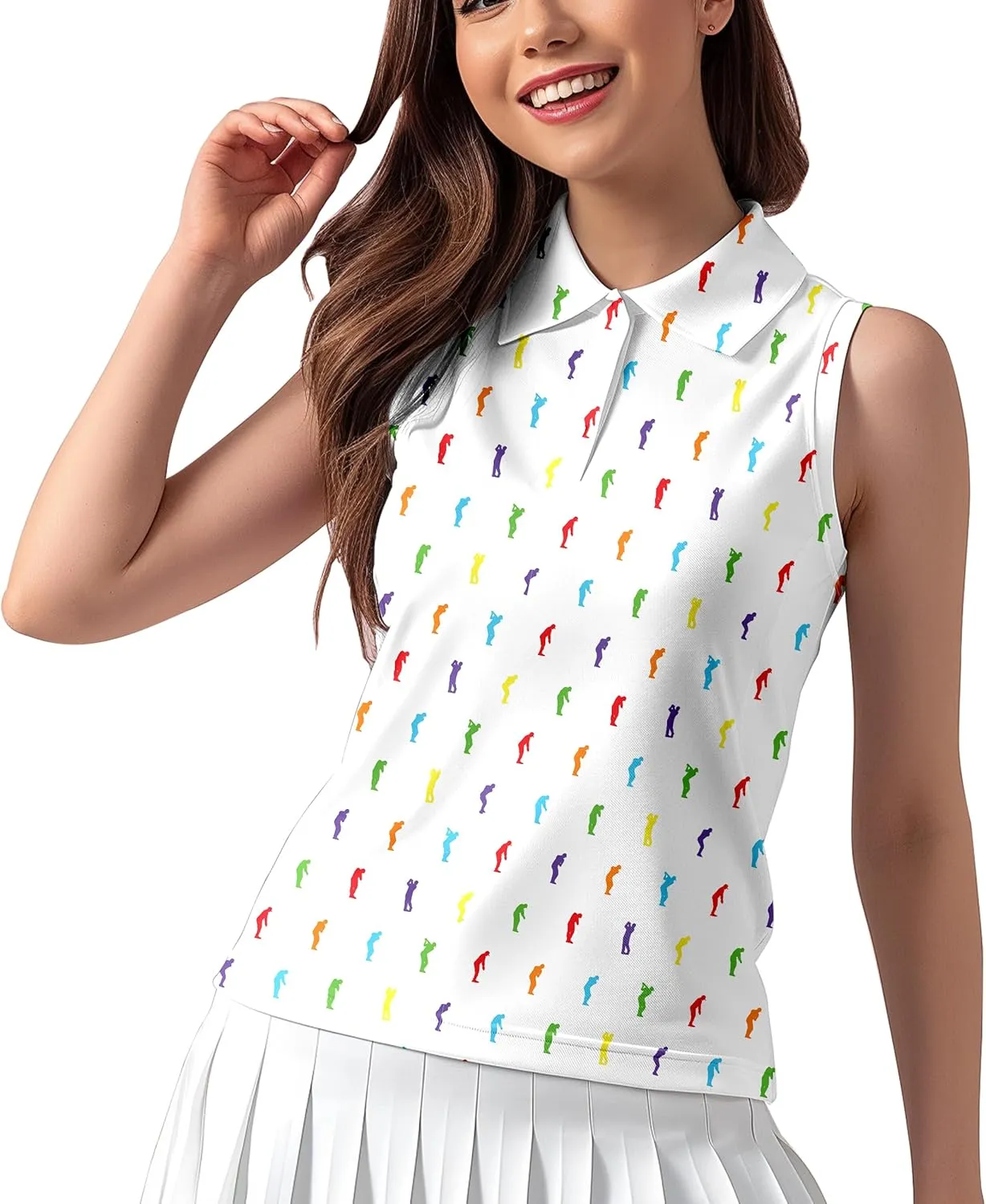 Womens Sleeveless Golf Shirt Quick Dry Athletic Tank Tops Ladies Casual Summer Golf Wear