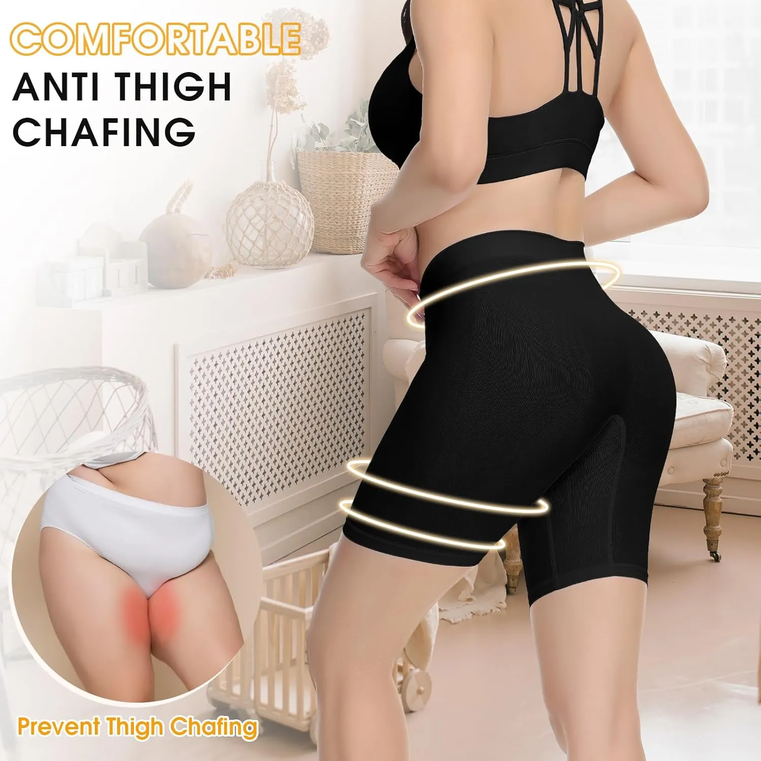 Yeblues Slip Shorts for Under Dresses Women 3 Pack Anti Chafing Shorts Cooling Boyshorts for Yoga/Bike/Workout Panties