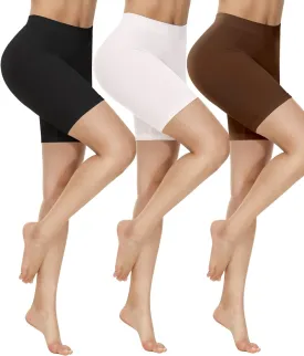 Yeblues Slip Shorts for Under Dresses Women 3 Pack Anti Chafing Shorts Cooling Boyshorts for Yoga/Bike/Workout Panties