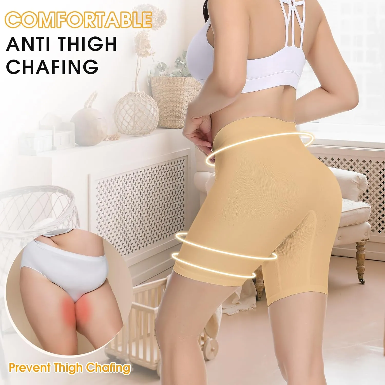 Yeblues Slip Shorts for Under Dresses Women 3 Pack Anti Chafing Shorts Cooling Boyshorts for Yoga/Bike/Workout Panties