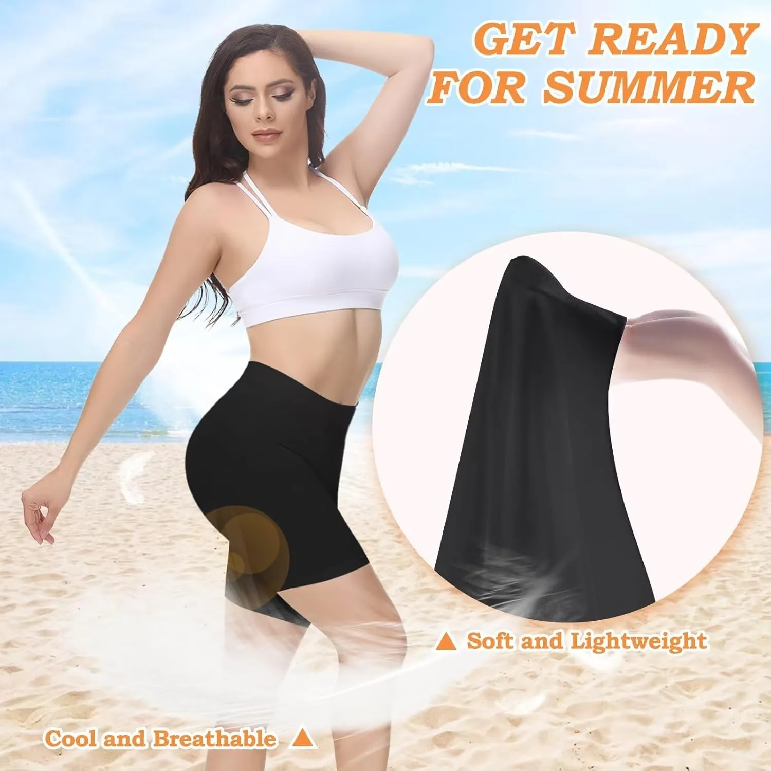 Yeblues Slip Shorts for Under Dresses Women 3 Pack Anti Chafing Shorts Cooling Boyshorts for Yoga/Bike/Workout Panties