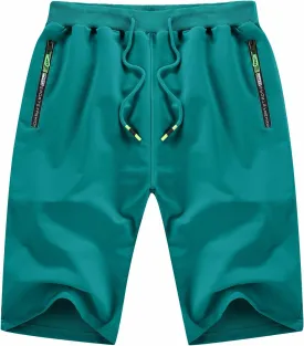 YTD Men's Shorts Casual Classic Fit Drawstring Summer Beach Shorts with Elastic Waist and Pockets