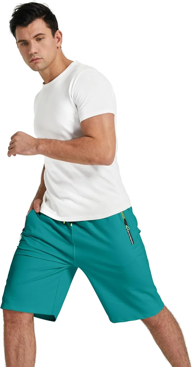 YTD Men's Shorts Casual Classic Fit Drawstring Summer Beach Shorts with Elastic Waist and Pockets