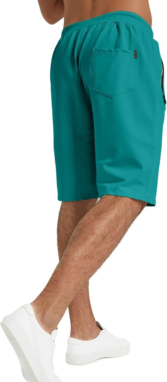 YTD Men's Shorts Casual Classic Fit Drawstring Summer Beach Shorts with Elastic Waist and Pockets